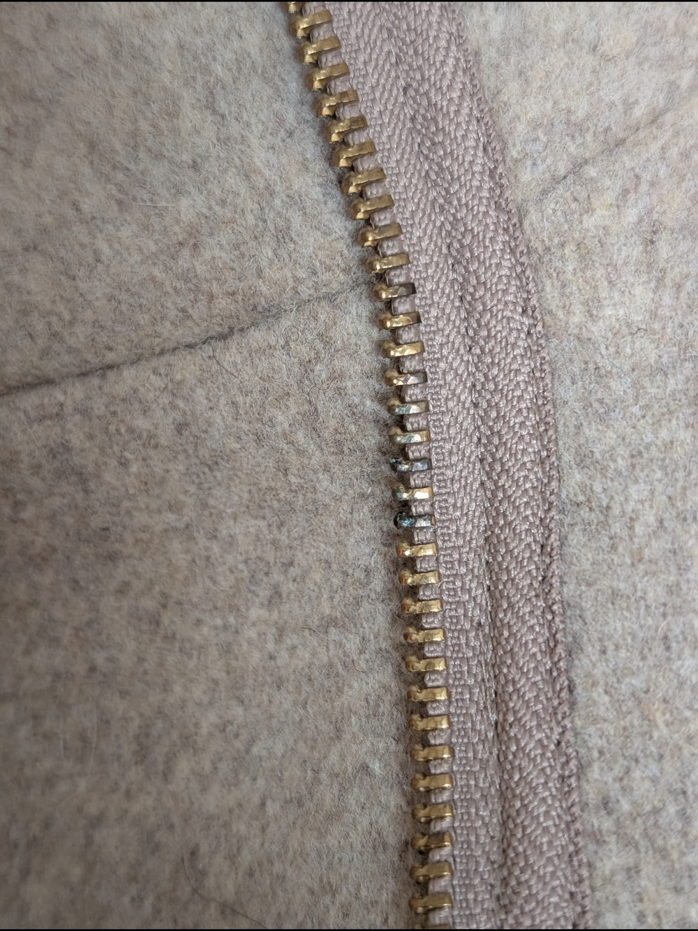 J.Crew Wool Blend City Coat Oatmeal Women’s Size 10 Funnel Neck Zip Jacket - Picture 15 of 16
